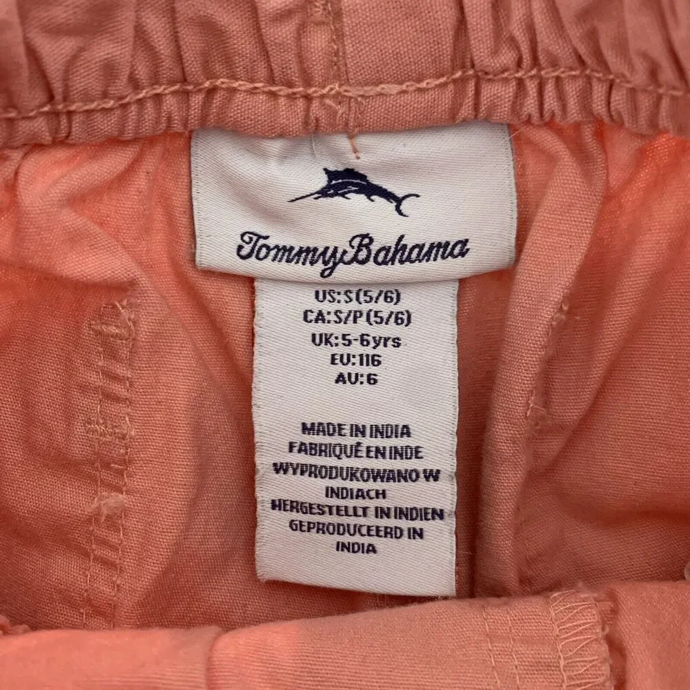 Tommy Bahama Shorts Boys Small 5/6 Pink Drawstring Stretch Waist Pockets Pull On - Picture 3 of 9